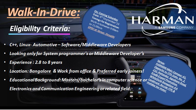 HARMAN is Hiring Android, C++, Java Developer Apply