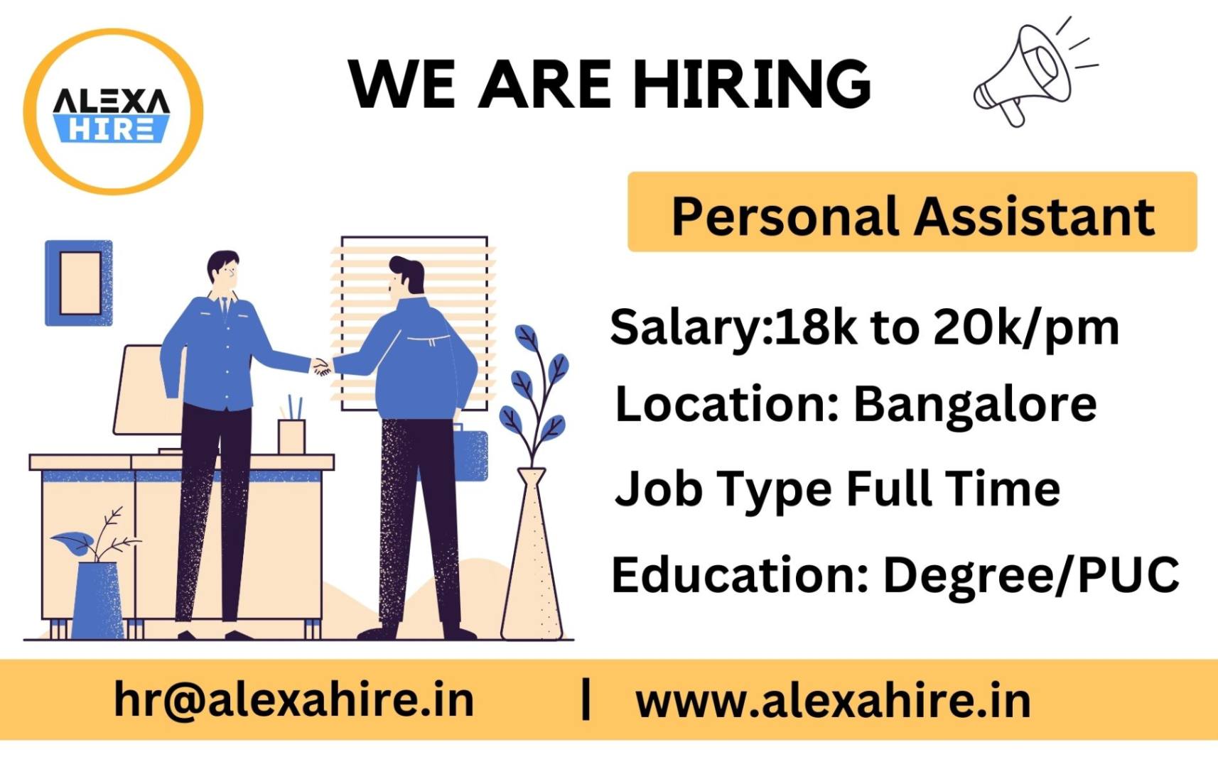 Personal Assistant Jobs in Bangalore