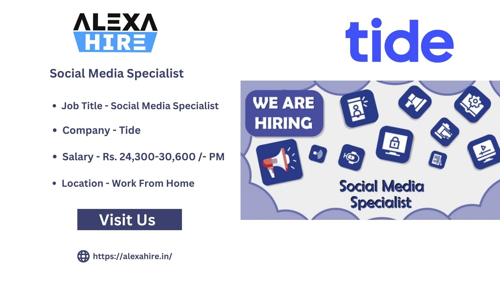 Social Media Specialist Job Description at Tide| Apply Right Now