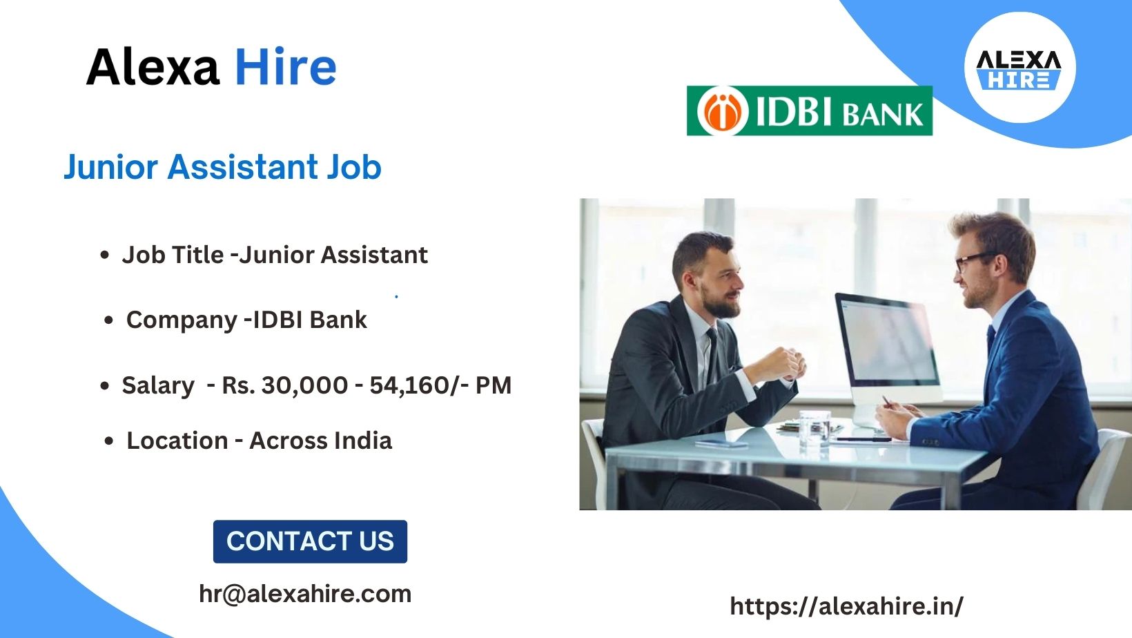 IDBI Bank Hiring Junior Assistant Job| Apply Right Now