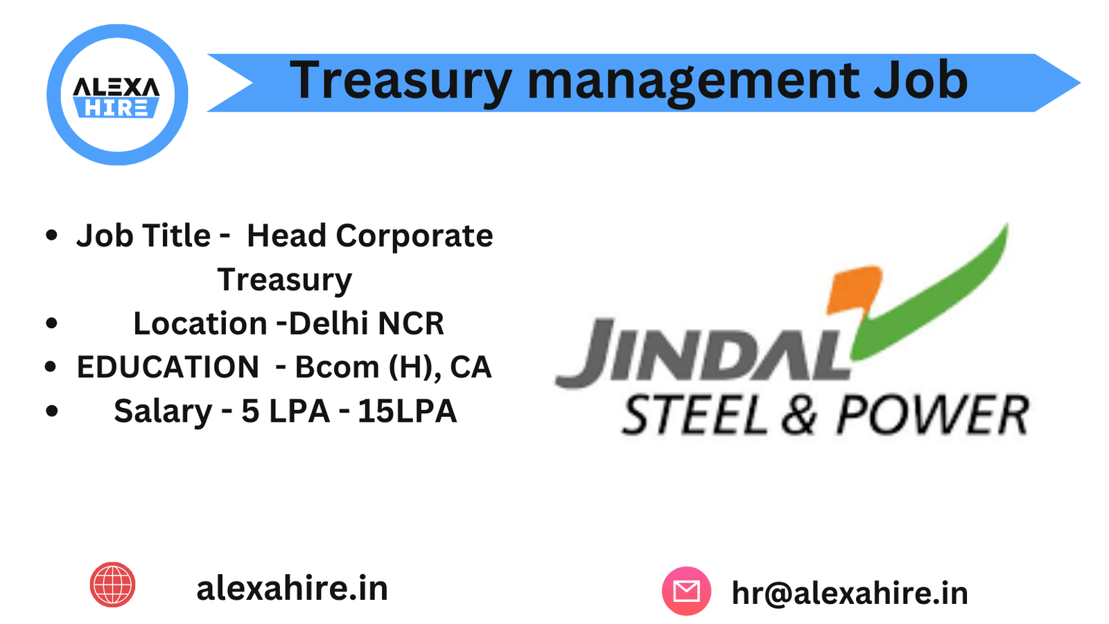 Treasury management Job in Jindal Steel | Great Opportunity 2024 | Apply now