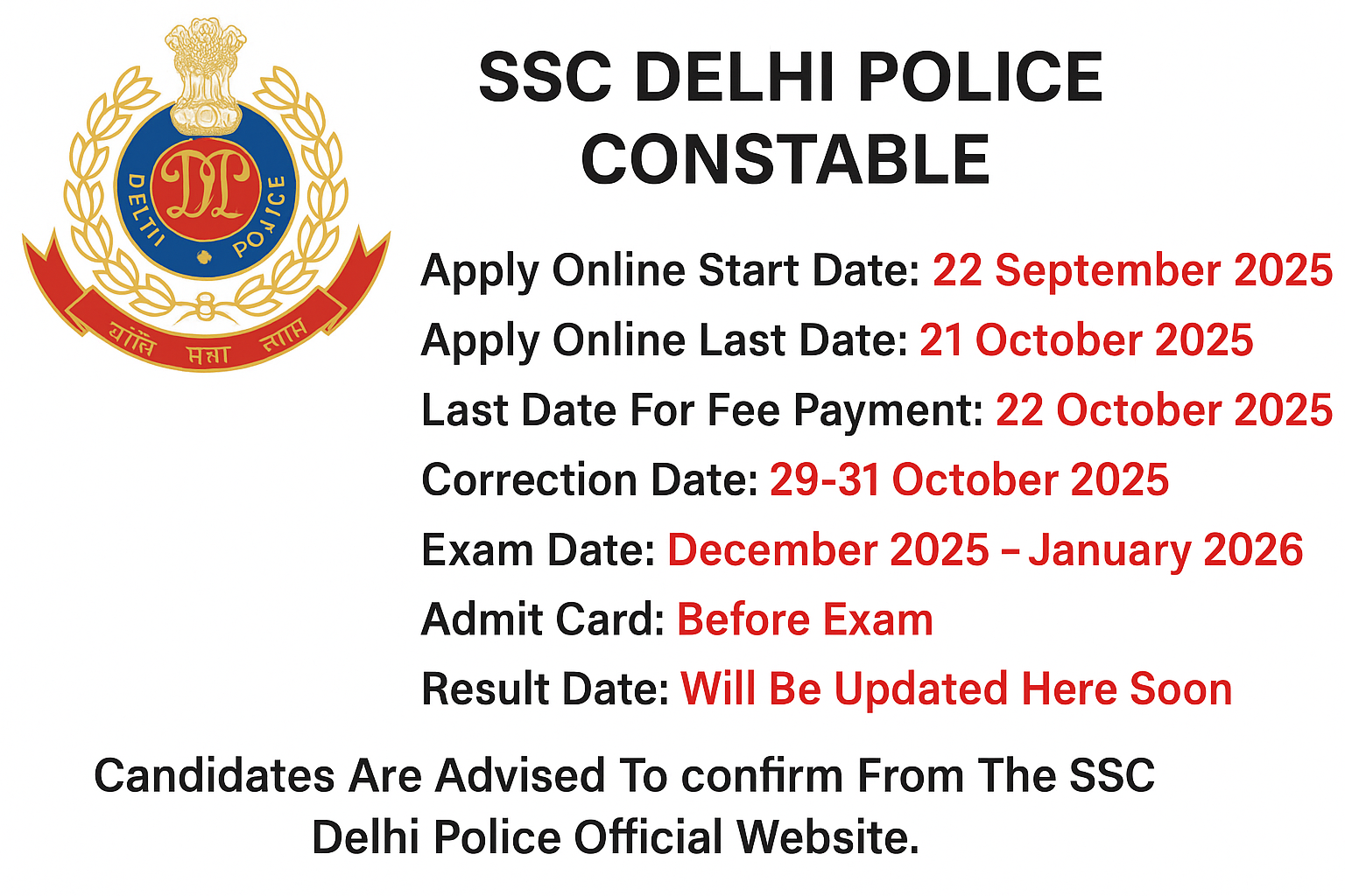 SSC Delhi Police Constable Syllabus & Exam Pattern 2025