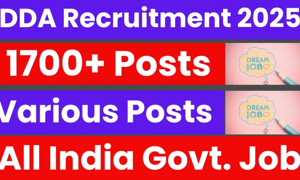 DDA Various Post Recruitment 2025 Vacancy