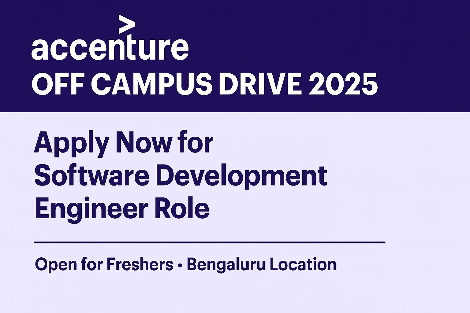 Accenture Off Campus Drive 2025 – Software Developer Engineer Role
