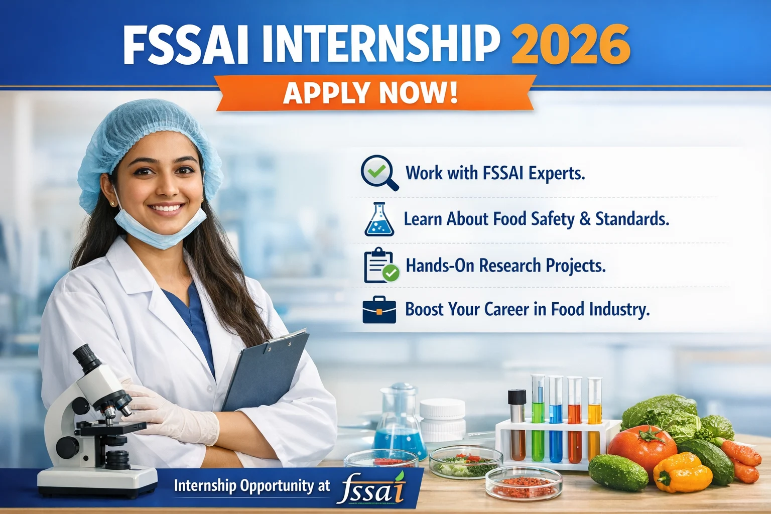 FSSAI Internship Programme 2026 – Apply Now | Eligibility, Stipend ₹10,000, Last Date
