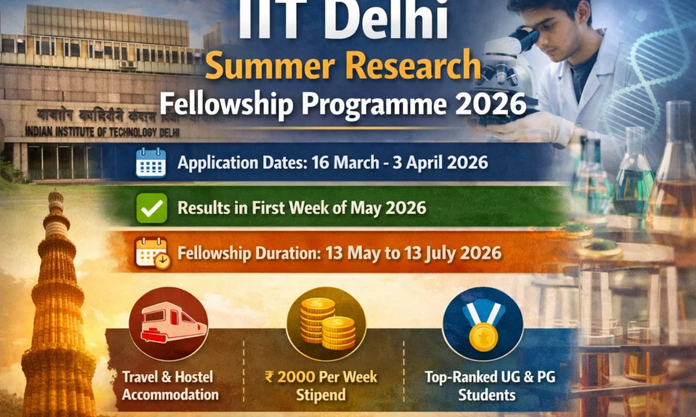 IIT Delhi Summer Research Fellowship Programme 2026