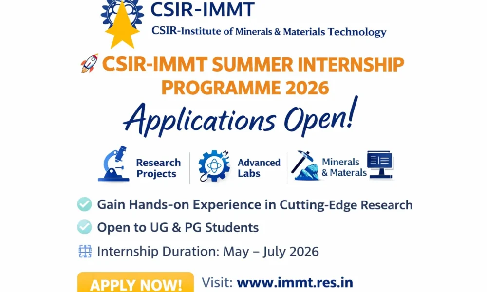 CSIR IMMT Summer Internship Program for 2026