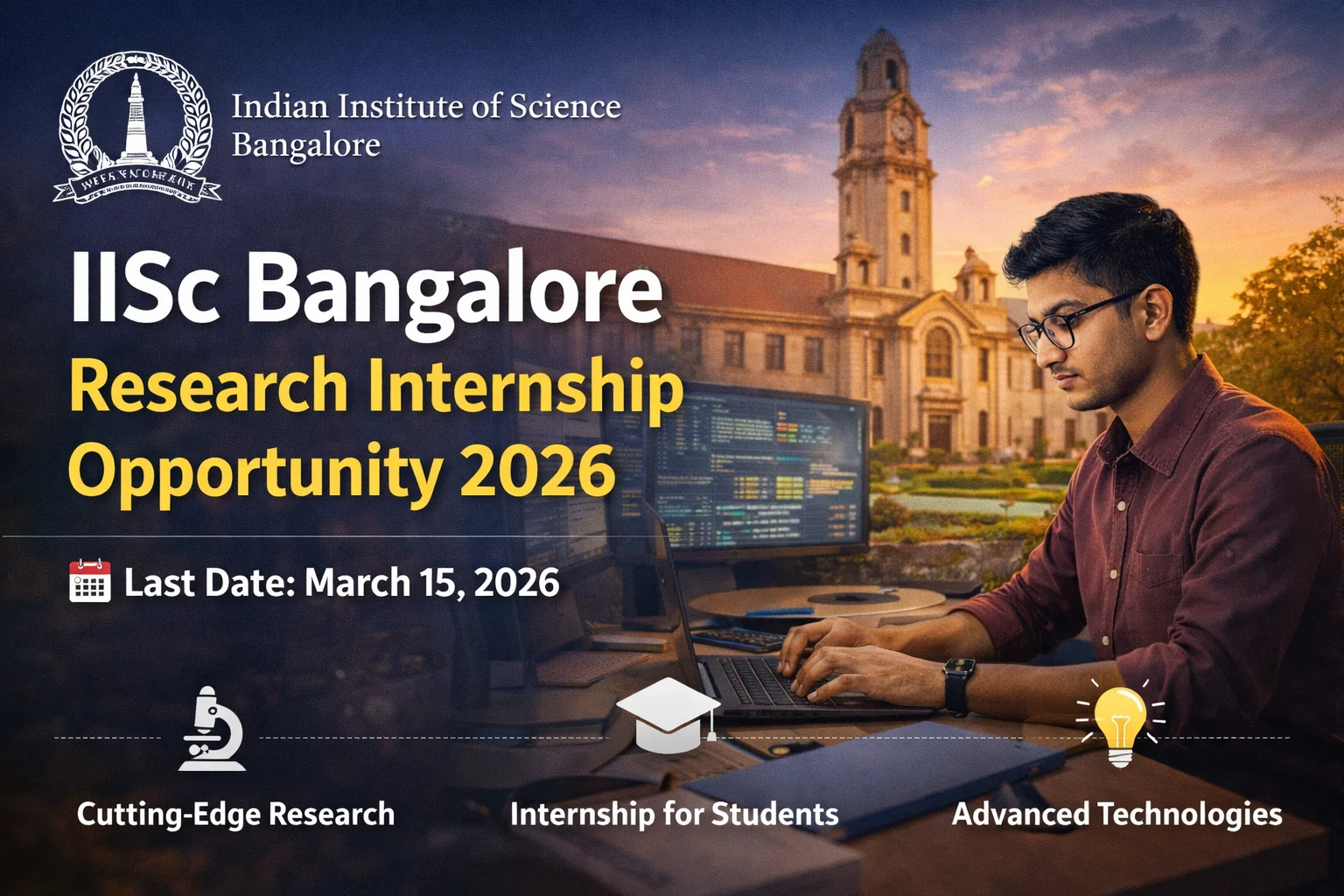 IISc Bangalore  Research Internship Opportunity 2026