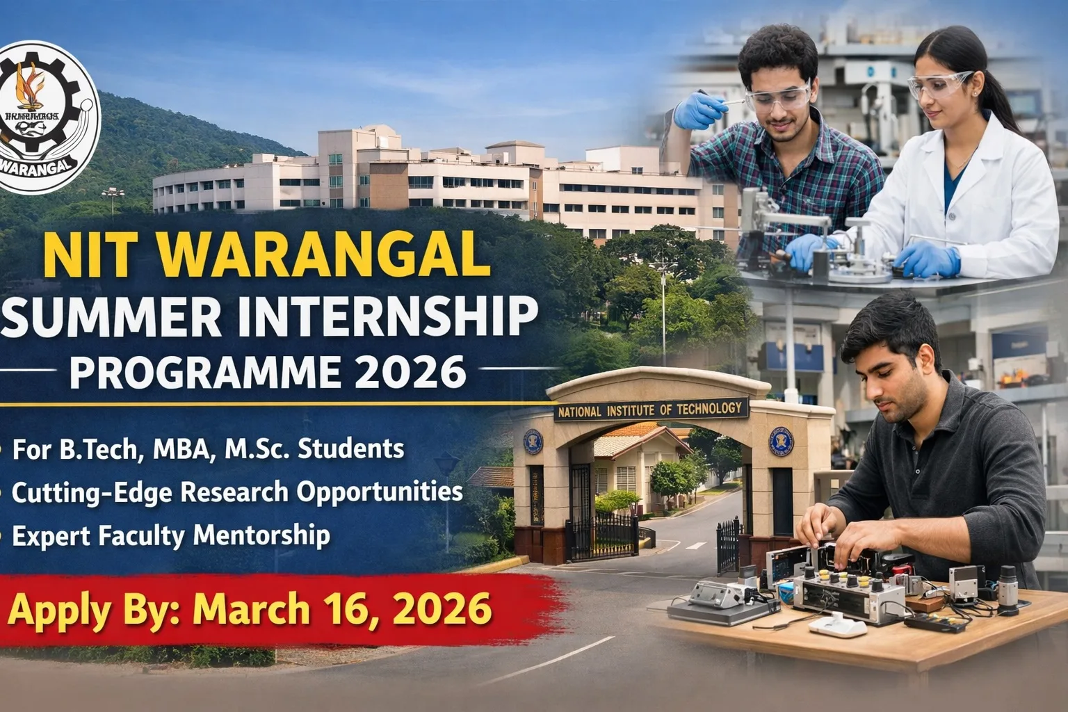 NIT Warangal Summer Internship Programme 2026