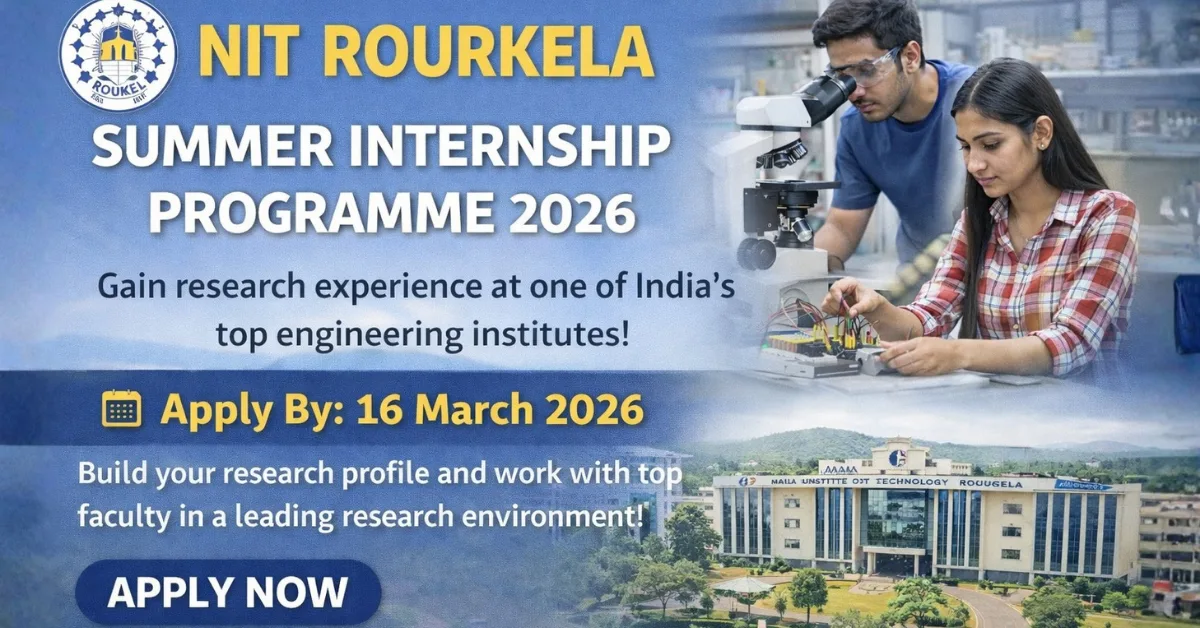 NIT Rourkela Summer Internship Programme 2026