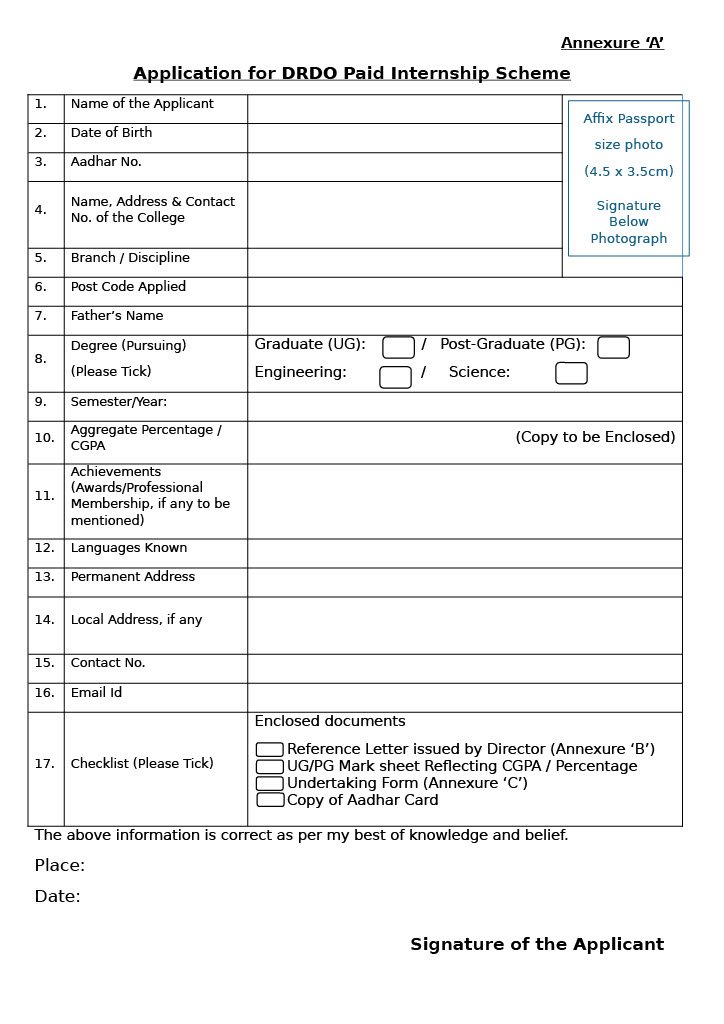DRDO INMAS Summer Internship 2026