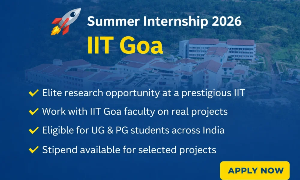 IIT Goa Summer Internship 2026