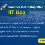 IIT Goa Summer Internship 2026
