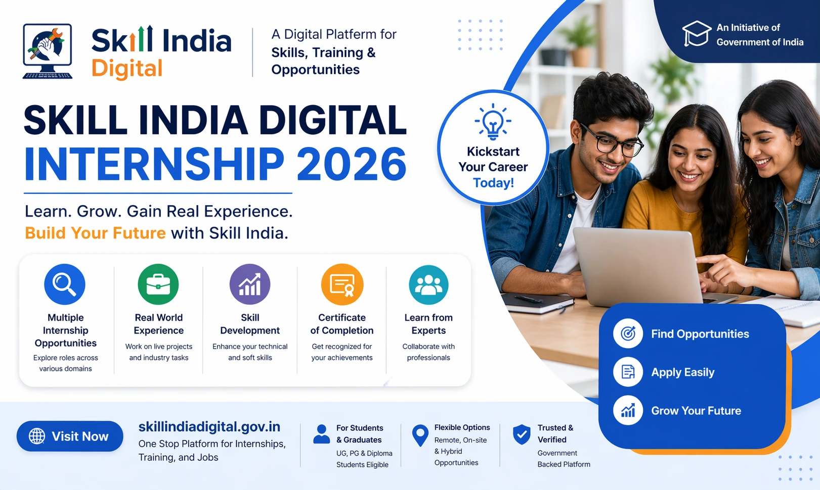 Skill India Digital Internship 2026 – Roles, Eligibility, Benefits – Apply Online