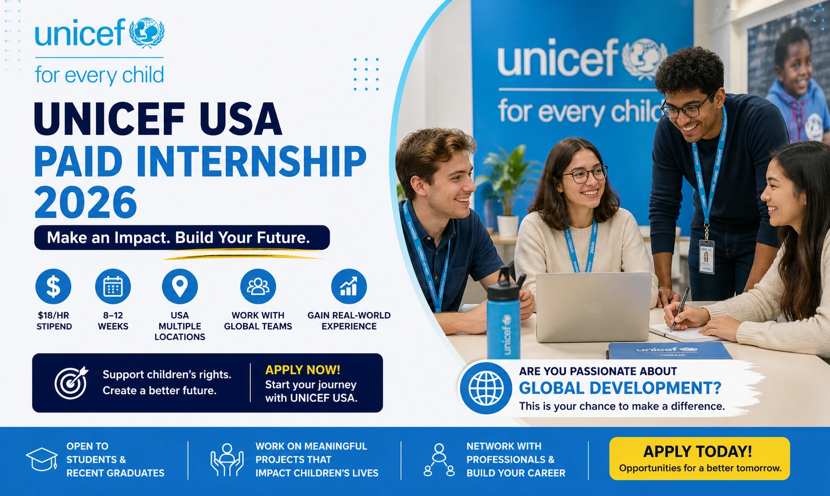 UNICEF USA Internship 2026 – Paid Internship | Apply Now