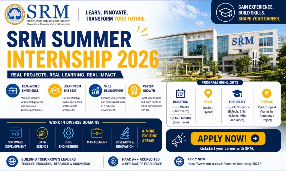 SRM Summer Internship 2026
