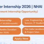 NHAI Summer Internship Program 2026