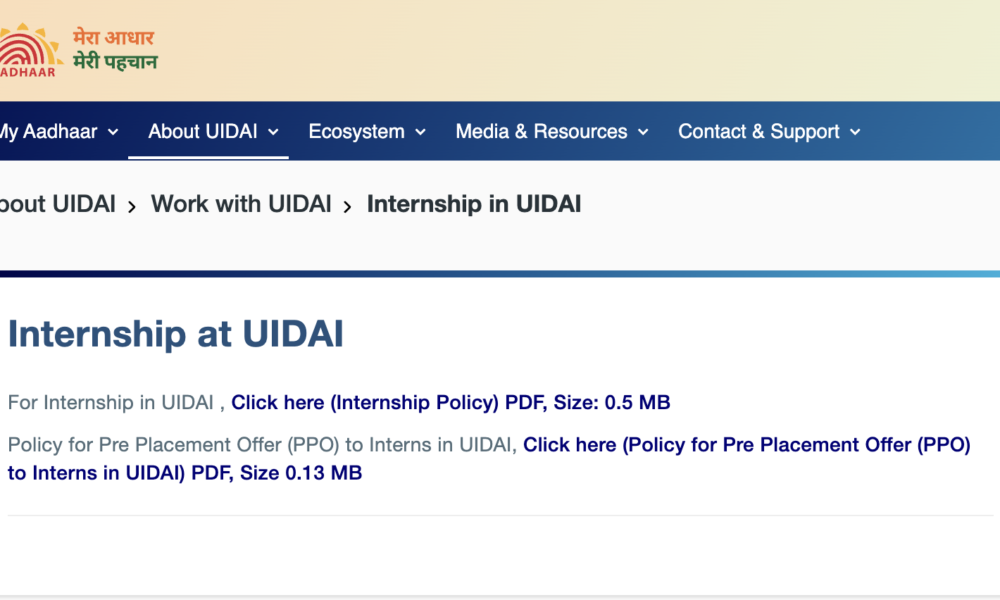 UIDAI Internship 2026