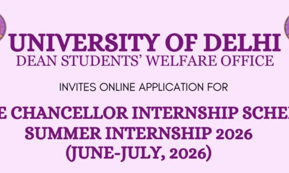 DU Vice Chancellor Summer Internship 2026