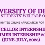 DU Vice Chancellor Summer Internship 2026