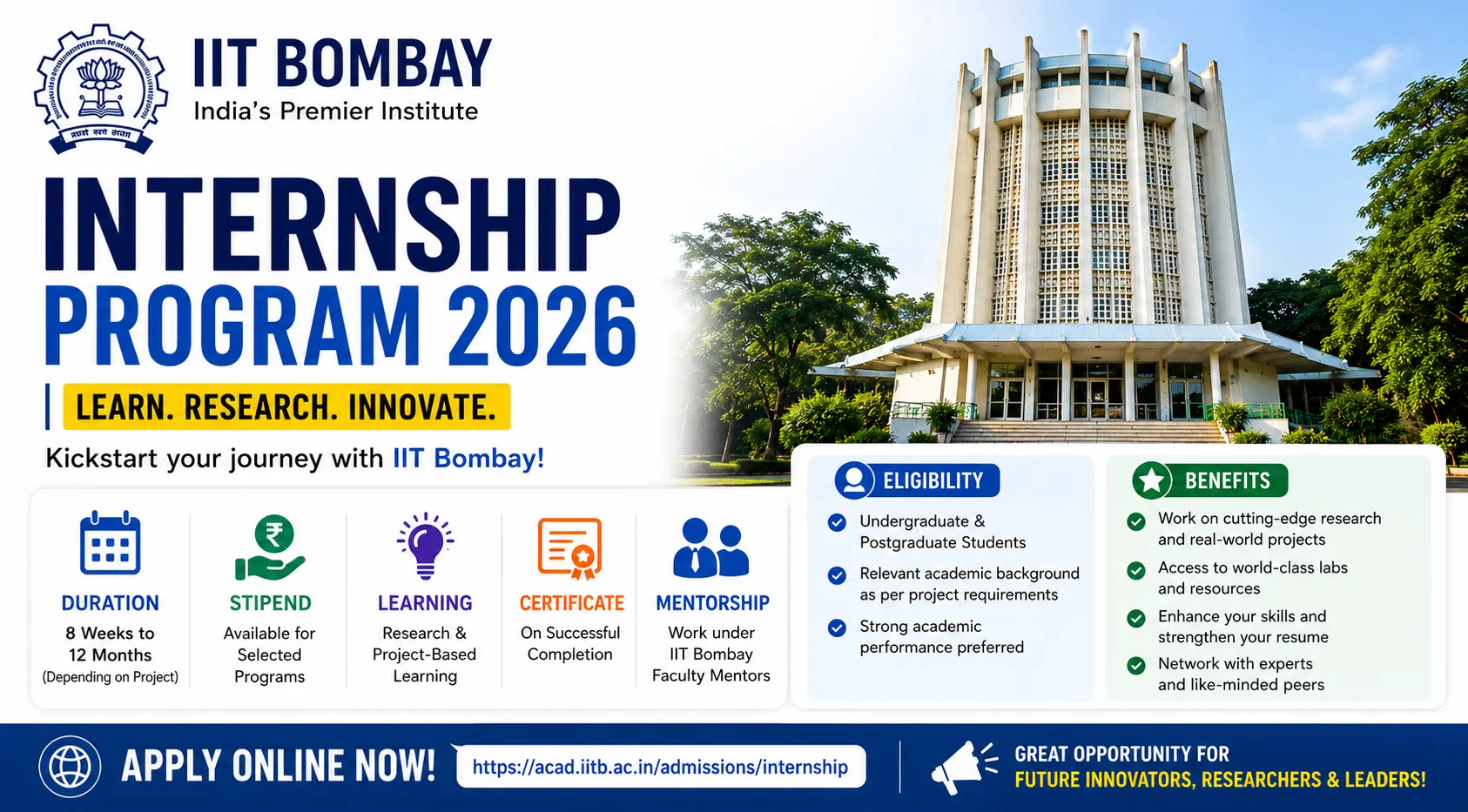 IIT Bombay Internship 2026 | Research Internship Program