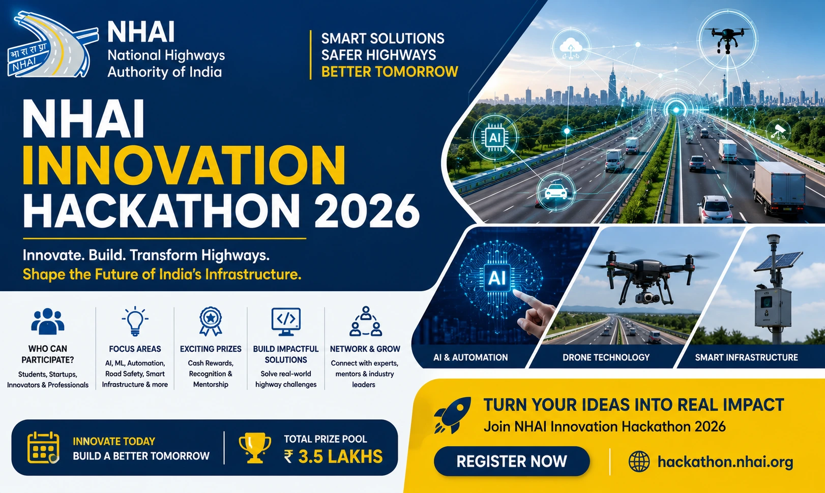 NHAI Innovation Hackathon 2026 Registration Open for Student