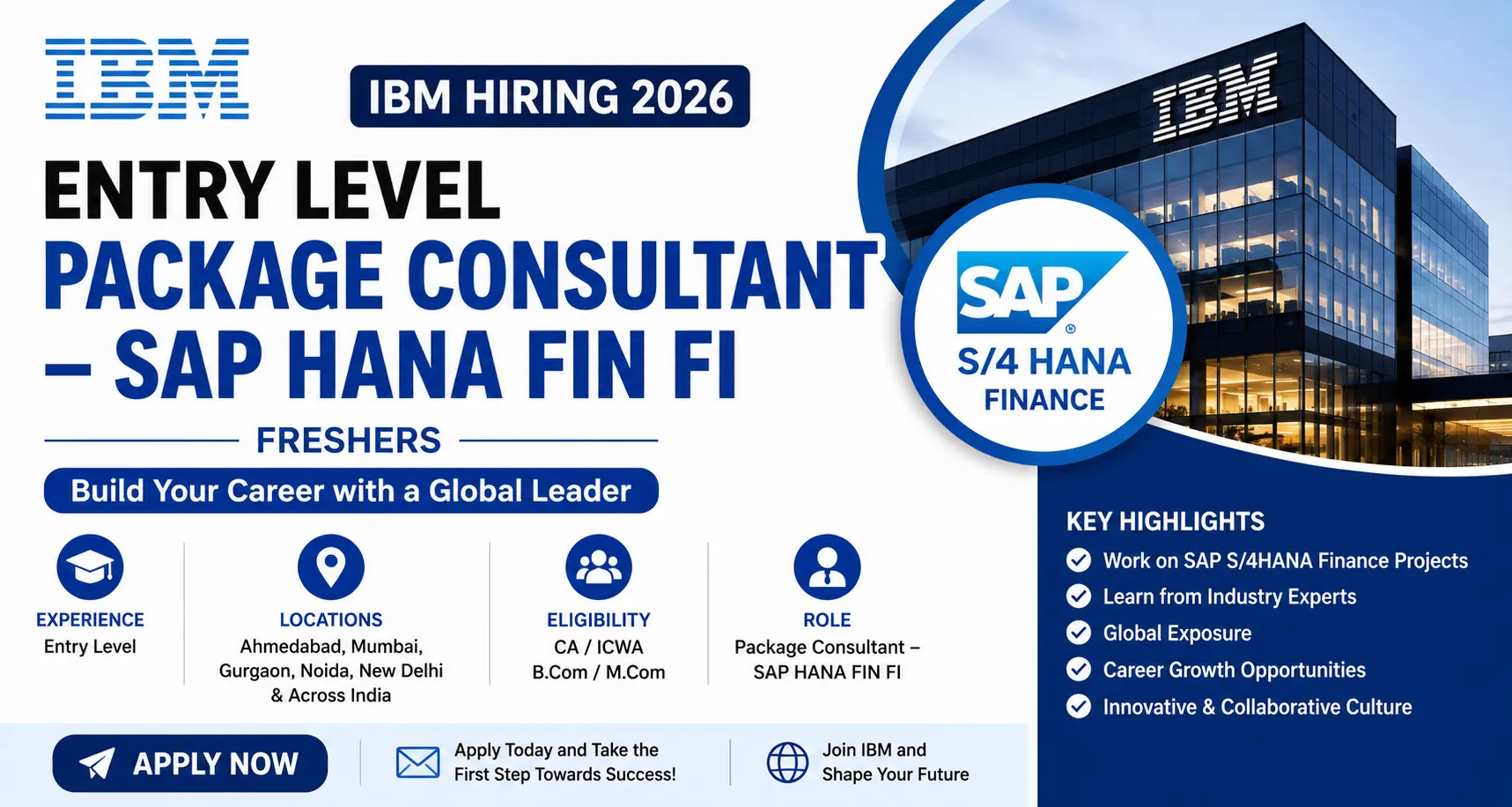 ibm Entry level pacakage consultant sap | Ibm hiring 2026 – Apply Now