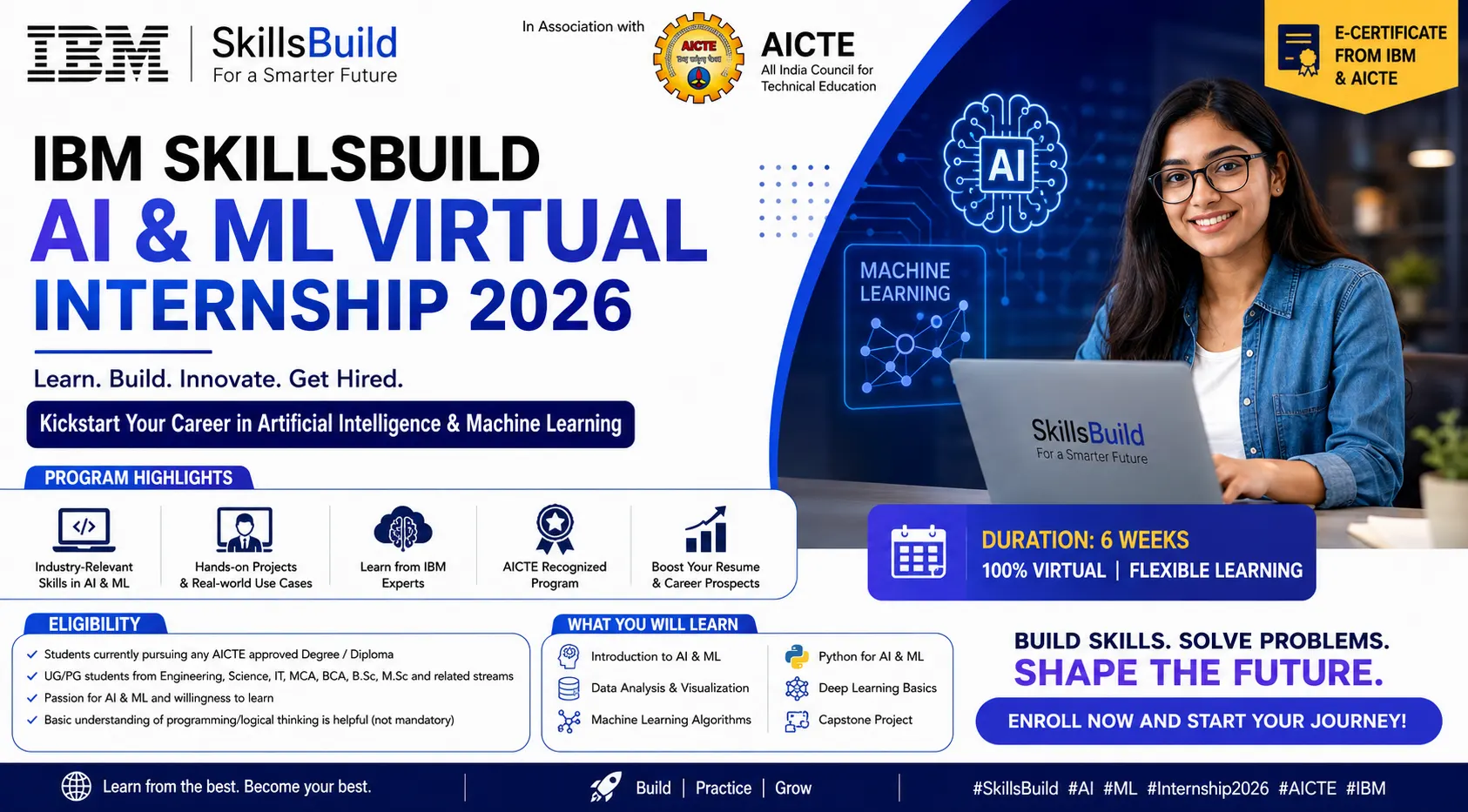 ibm skills build ai ml virtual internship 2026 aicte | Eligibility, duration, certificate