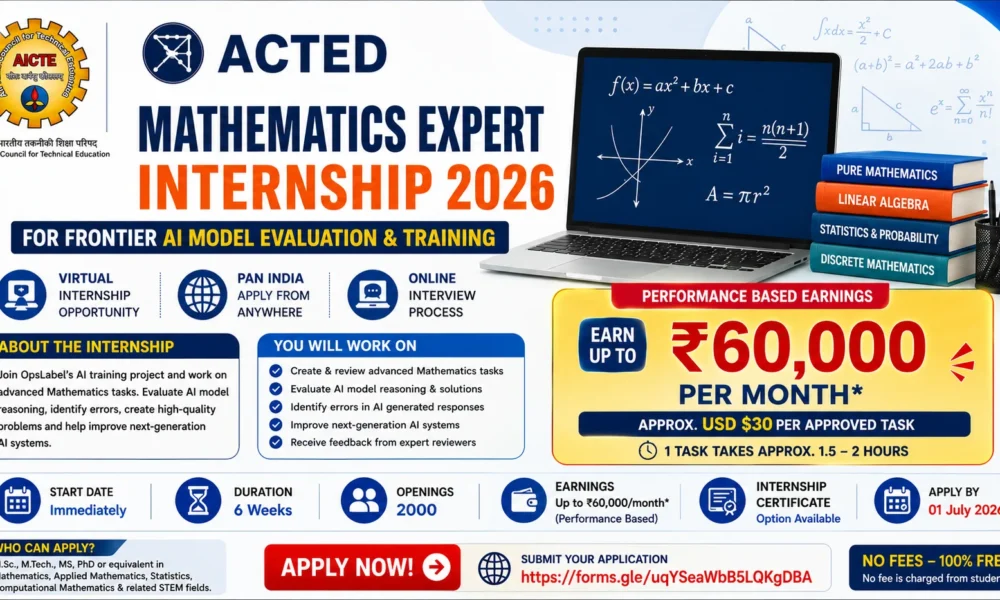 Mathematics Expert Internship 2026