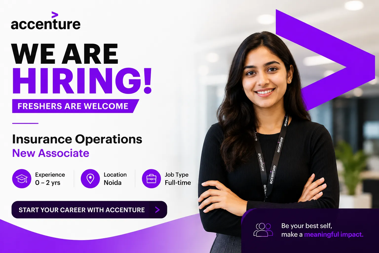 Accenture is Hiring Freshers in Noida (0-2 yrs) | Insurance Operations