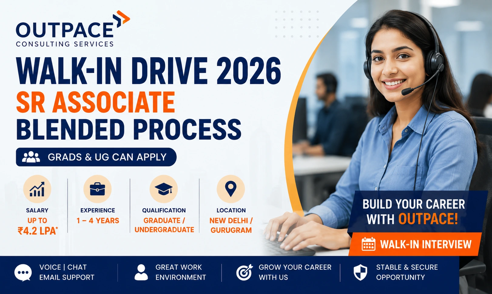 Outpace Consulting Walk-In Drive 2026 | Sr Associate Blended Process