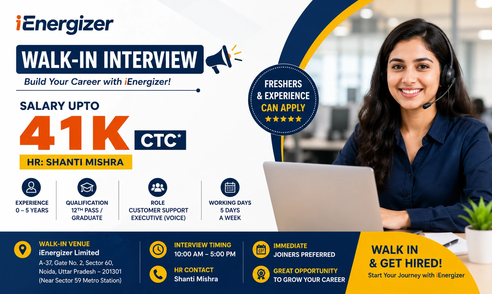 iEnergizer Walk-in Interview 2026 | Salary Up to 41K CTC | Freshers Apply