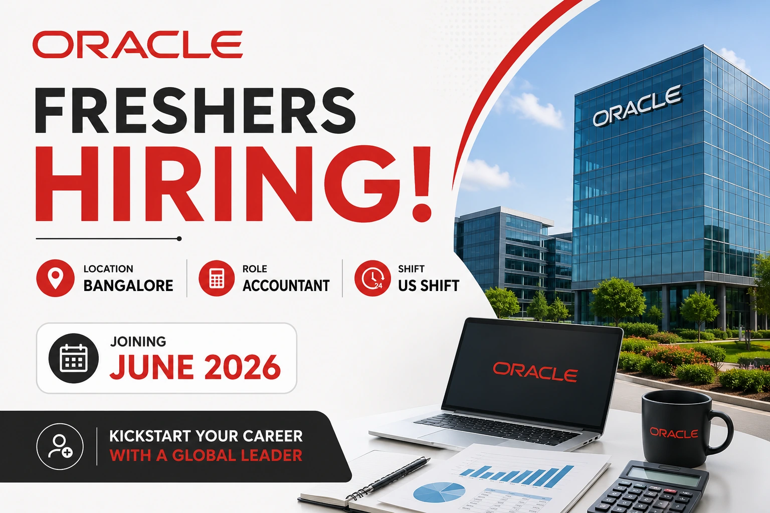 Oracle Freshers Hiring in Bangalore | Accountant Job | US Shift | June 2026