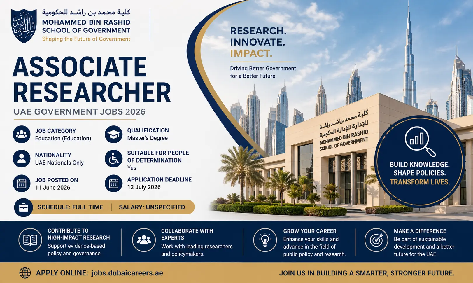 Dubai Careers 2026 | Associate Researcher Opportunity