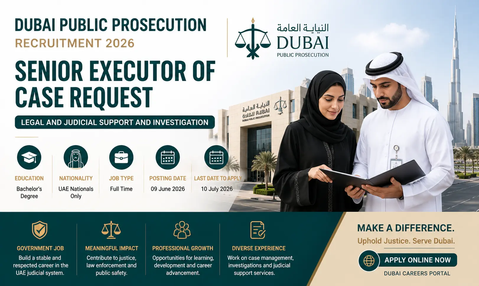Dubai Public Prosecution Jobs 2026 | Freshers Apply Online