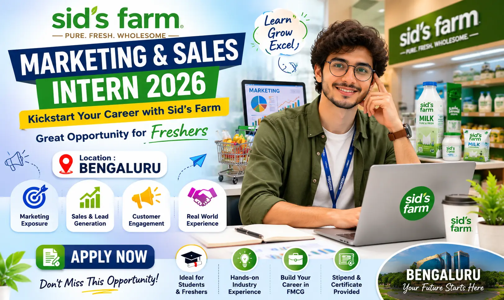 Sids Farm Internship 2026 | Marketing and Sales Intern for Freshers