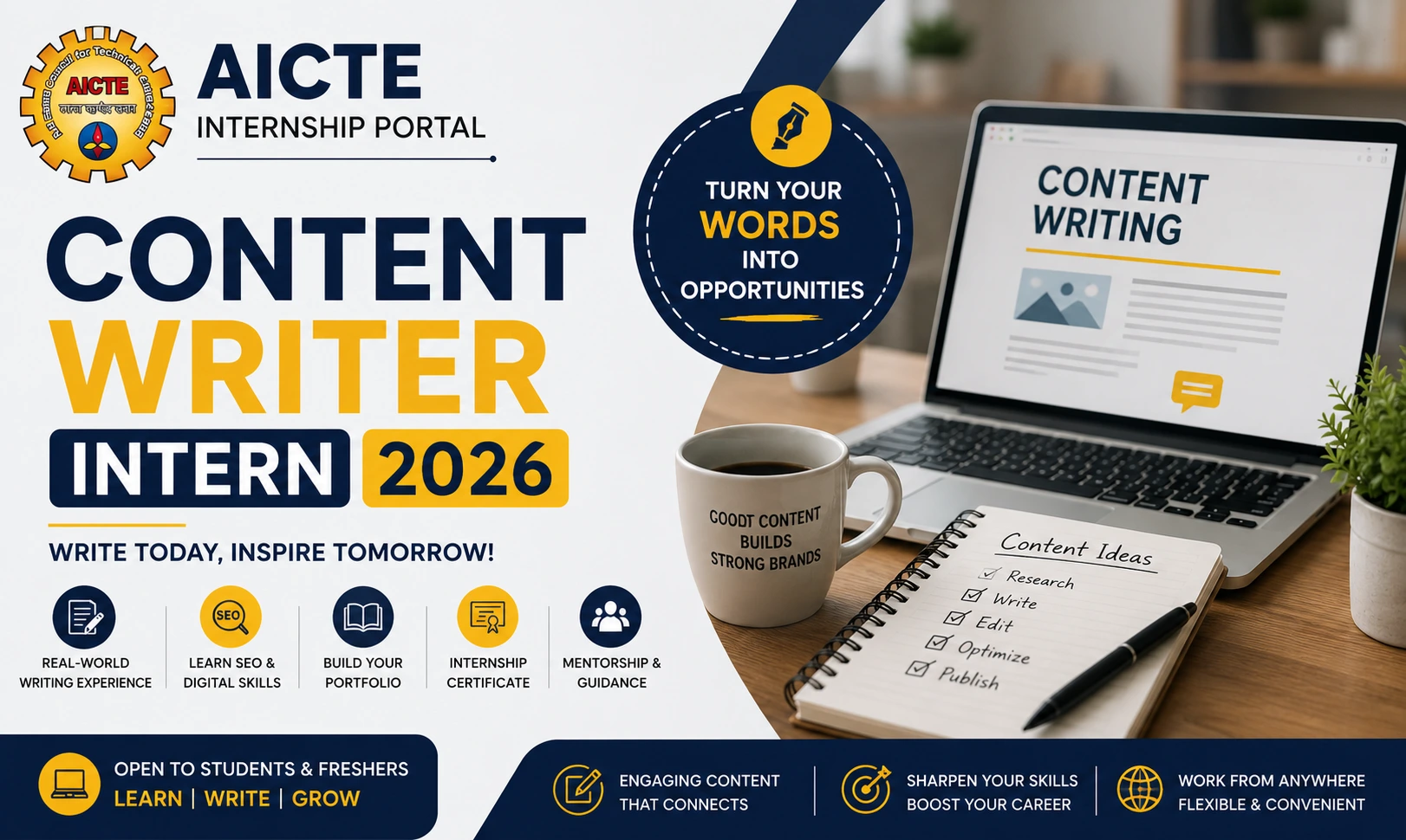 AICTE Internship 2026 | Content Writer Intern Opportunity