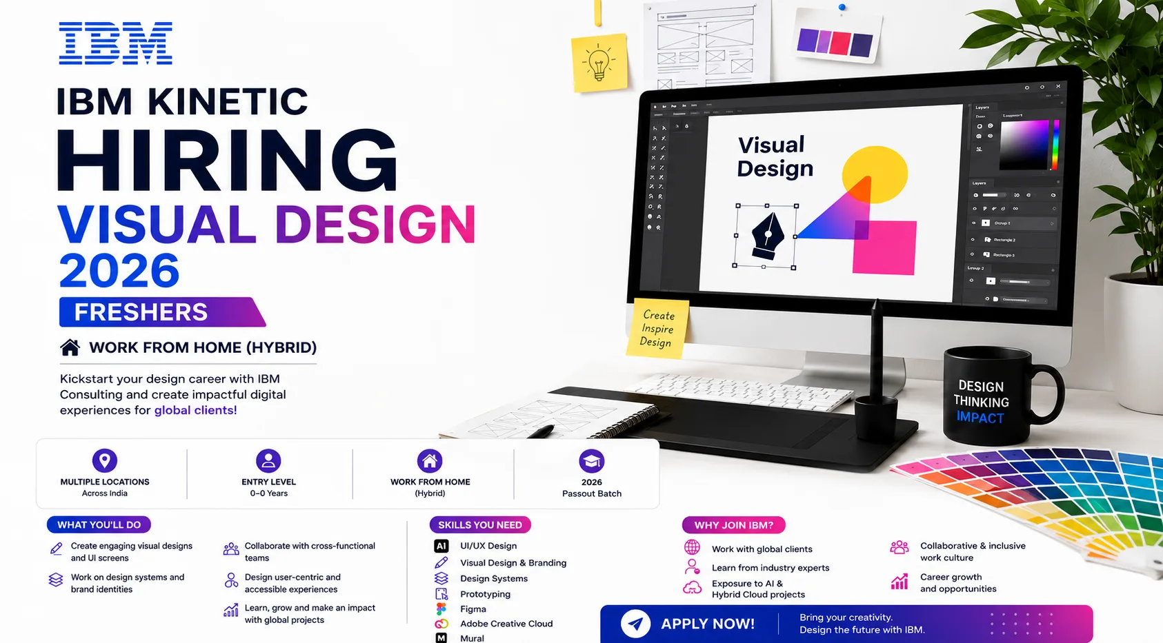 IBM Visual UI Designer Freshers | IBM Entry level job Opportunitites 2026