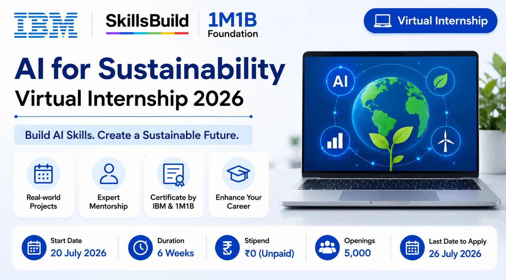 IBM SkillsBuild AI for Sustainability Virtual Internship 2026 | Eligibility, Certificate