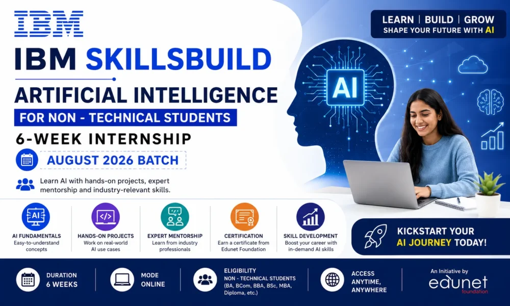 IBM Skill Build Artificial Intelligence Internship 2026 | 6 week intenship