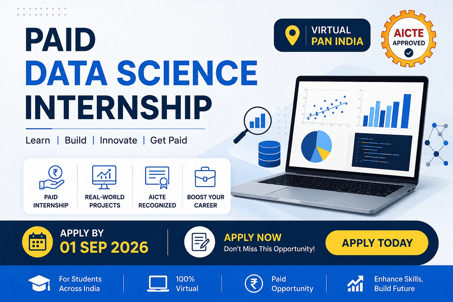 Paid Data Science Internship | Virtual | AICTE | 01 Sep 2026