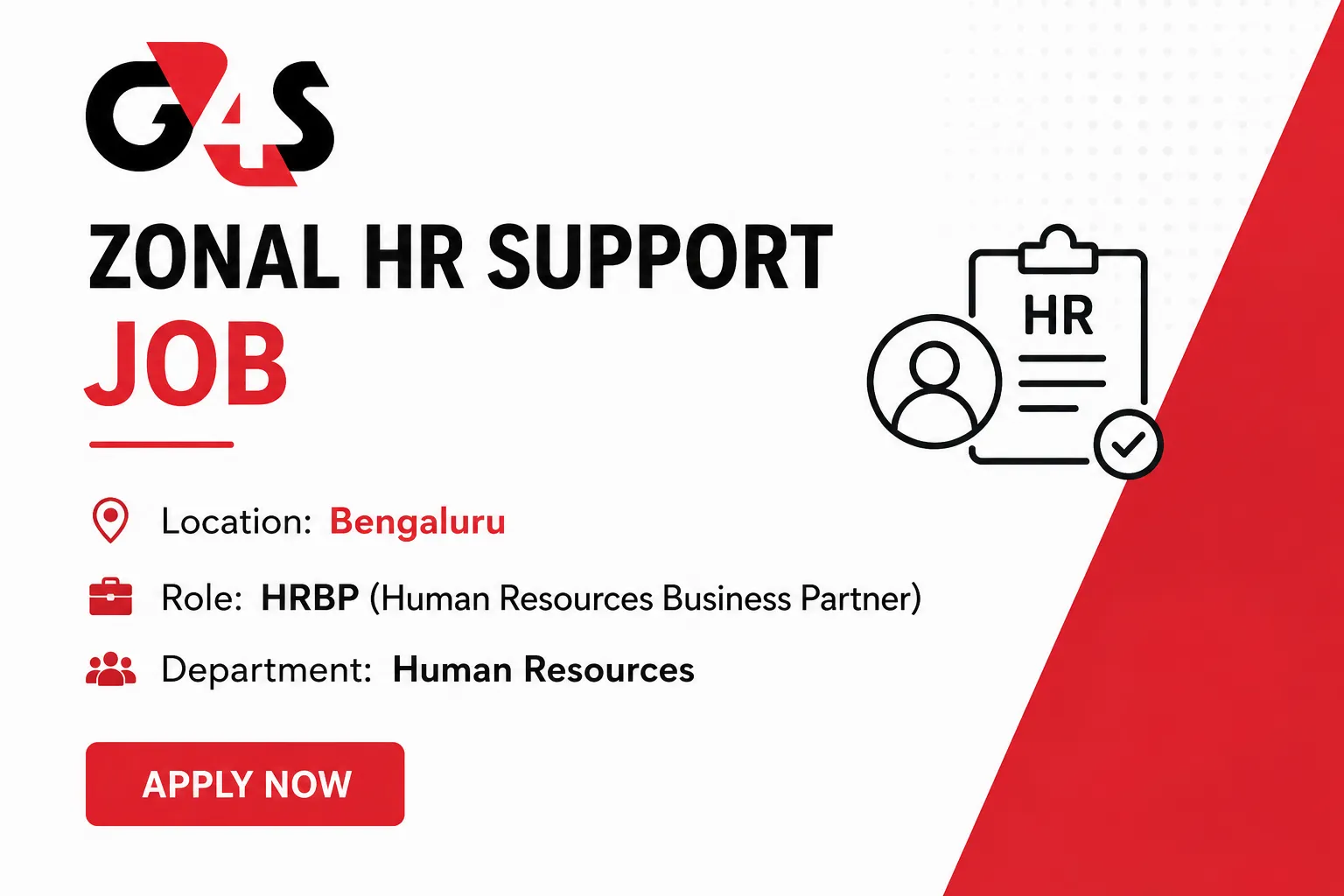 G4S Zonal HR Support Job