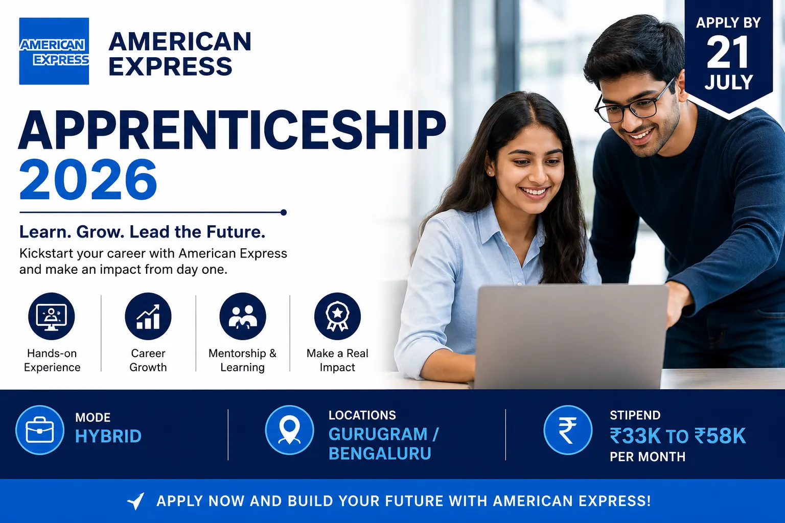 American Express Apprenticeship 2026 | Hybrid | Gurugram/Bengaluru
