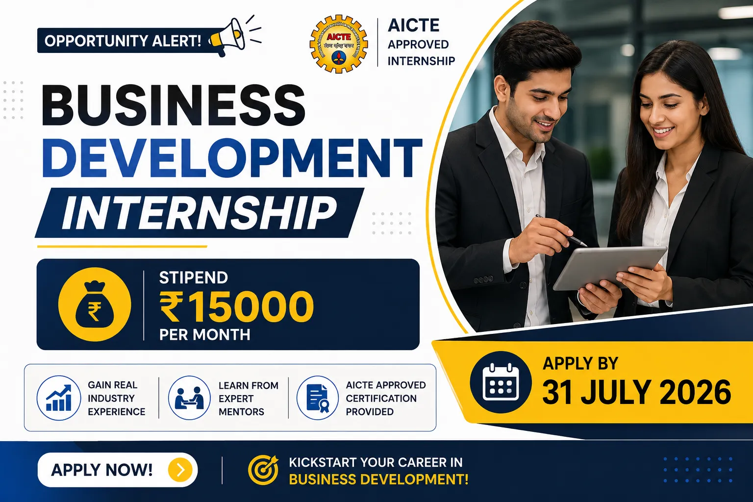 Business Development Internship | ₹15000 Stipend | AICTE | Apply Now