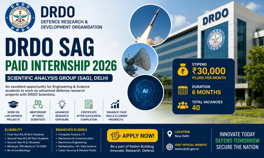 DRDO SAG Internship 2026