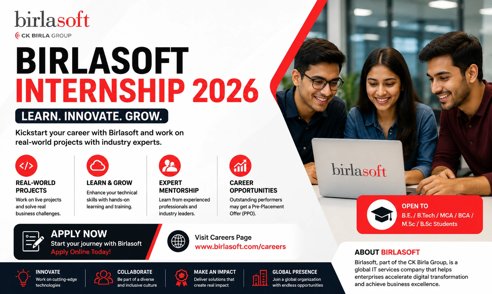 Birlasoft Internship 2026 for Freshers | Apply Now