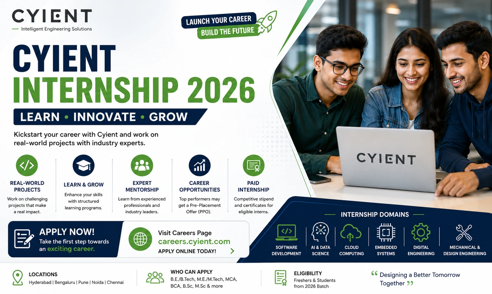 Cyient Internship 2026 for Freshers | Apply Now