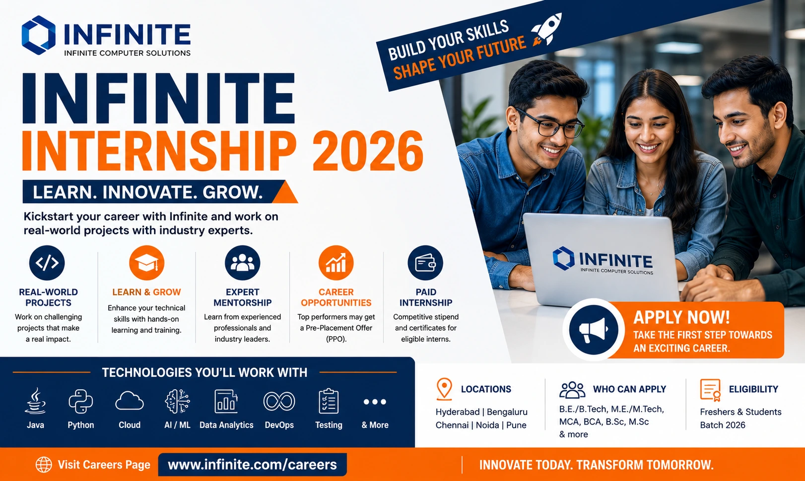 Infinite Internship 2026 for Freshers | Apply Now