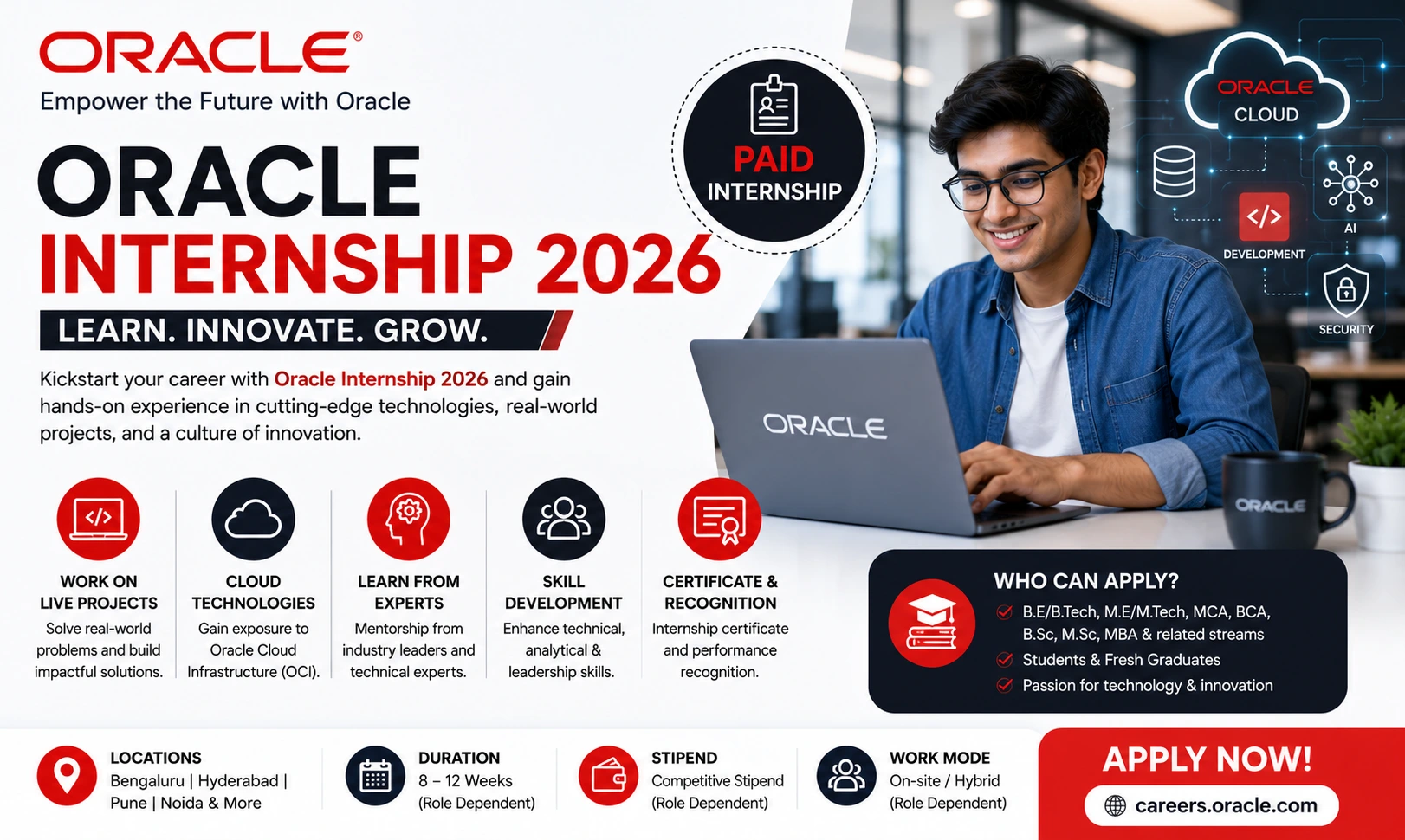 Oracle Internship 2026 for Freshers | Apply Now