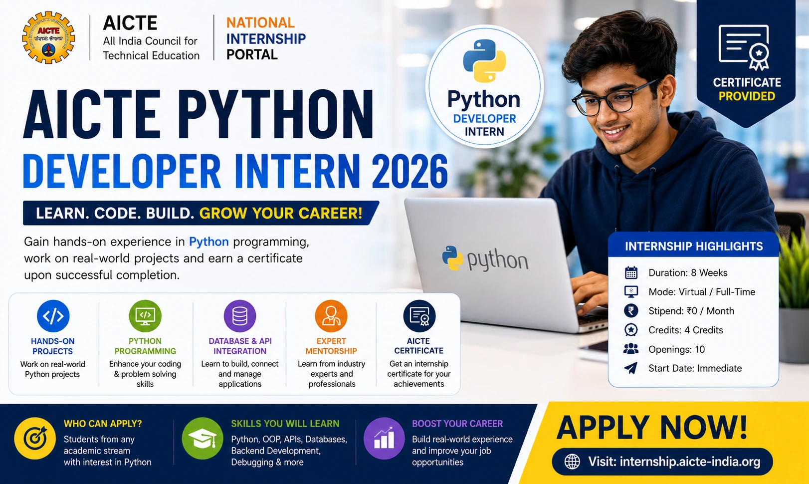 AICTE Python Developer Internship 2026 | Apply Online